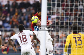 2023-05-22 - Chris Smalling of A.S. Roma and Lorenzo Pirola of U.S. Salernitana 1919 during the 36th day of the Serie A Championship between A.S. Roma vs U.S. Salernitana 1919 on May 22, 2023 at the Stadio Olimpico in Rome, Italy. - AS ROMA VS US SALERNITANA - ITALIAN SERIE A - SOCCER