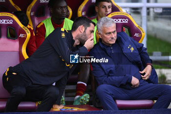 2023-05-22 - Salvatore Foti and Jose’ Mourinho of A.S. Roma during the 36th day of the Serie A Championship between A.S. Roma vs U.S. Salernitana 1919 on May 22, 2023 at the Stadio Olimpico in Rome, Italy. - AS ROMA VS US SALERNITANA - ITALIAN SERIE A - SOCCER