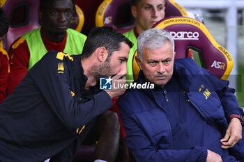 2023-05-22 - Salvatore Foti and Jose’ Mourinho of A.S. Roma during the 36th day of the Serie A Championship between A.S. Roma vs U.S. Salernitana 1919 on May 22, 2023 at the Stadio Olimpico in Rome, Italy. - AS ROMA VS US SALERNITANA - ITALIAN SERIE A - SOCCER