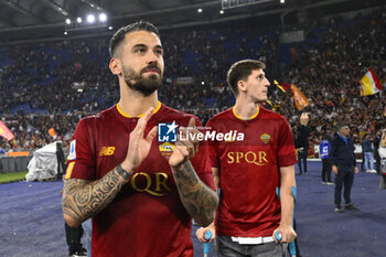 2023-06-04 - Leonardo Spinazzola of A.S. Roma during the 38th day of the Serie A Championship between A.S. Roma vs A.C. Spezia on June 4, 2023 at the Stadio Olimpico in Rome, Italy. - AS ROMA VS SPEZIA CALCIO - ITALIAN SERIE A - SOCCER