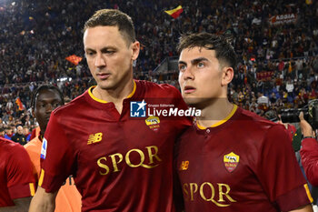 2023-06-04 - Nemanja Matic and Paulo Dybala of A.S. Roma during the 38th day of the Serie A Championship between A.S. Roma vs A.C. Spezia on June 4, 2023 at the Stadio Olimpico in Rome, Italy. - AS ROMA VS SPEZIA CALCIO - ITALIAN SERIE A - SOCCER