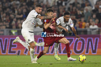 2023-06-04 - Przemyslaw Wisniewski of A.C. Spezia, Stephan El Shaarawy of A.S. Roma and Kelvin Amian of A.C. Spezia during the 38th day of the Serie A Championship between A.S. Roma vs A.C. Spezia on June 4, 2023 at the Stadio Olimpico in Rome, Italy. - AS ROMA VS SPEZIA CALCIO - ITALIAN SERIE A - SOCCER