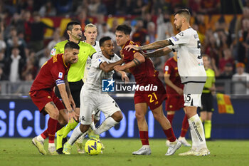 2023-06-04 - Paulo Dybala of A.S. Roma and Emil Holm of A.C. Spezia during the 38th day of the Serie A Championship between A.S. Roma vs A.C. Spezia on June 4, 2023 at the Stadio Olimpico in Rome, Italy. - AS ROMA VS SPEZIA CALCIO - ITALIAN SERIE A - SOCCER
