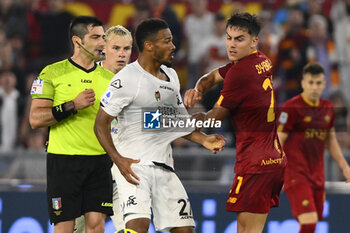 2023-06-04 - Paulo Dybala of A.S. Roma and Emil Holm of A.C. Spezia during the 38th day of the Serie A Championship between A.S. Roma vs A.C. Spezia on June 4, 2023 at the Stadio Olimpico in Rome, Italy. - AS ROMA VS SPEZIA CALCIO - ITALIAN SERIE A - SOCCER