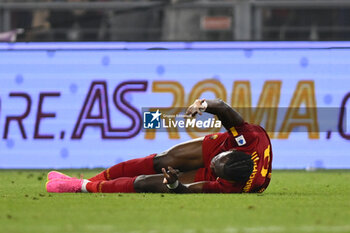 2023-06-04 - Tammy Abraham of A.S. Roma and Ethan Ampadu of A.C. Spezia during the 38th day of the Serie A Championship between A.S. Roma vs A.C. Spezia on June 4, 2023 at the Stadio Olimpico in Rome, Italy. - AS ROMA VS SPEZIA CALCIO - ITALIAN SERIE A - SOCCER