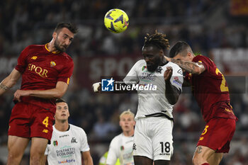 2023-06-04 - Bryan Cristante of A.S. Roma and M’Bala Nzola of A.C. Spezia during the 38th day of the Serie A Championship between A.S. Roma vs A.C. Spezia on June 4, 2023 at the Stadio Olimpico in Rome, Italy. - AS ROMA VS SPEZIA CALCIO - ITALIAN SERIE A - SOCCER