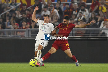 2023-06-04 - Arkadiusz Reca of A.C. Spezia and Zeki Celik of A.S. Roma during the 38th day of the Serie A Championship between A.S. Roma vs A.C. Spezia on June 4, 2023 at the Stadio Olimpico in Rome, Italy. - AS ROMA VS SPEZIA CALCIO - ITALIAN SERIE A - SOCCER