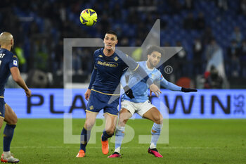 2023-01-29 - Nikola Milenkovic of ACF Fiorentina and Felipe Anderson of S.S. LAZIO during the 20th day of the Serie A Championship between S.S. Lazio vs ACF Fiorentina on January 29 2023 at the Stadio Olimpico in Rome, Italy. - SS LAZIO VS ACF FIORENTINA - ITALIAN SERIE A - SOCCER