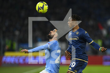 2023-01-29 - Elseid Hysaj of S.S. LAZIO and Christian Kouame' of ACF Fiorentina during the 20th day of the Serie A Championship between S.S. Lazio vs ACF Fiorentina on January 29 2023 at the Stadio Olimpico in Rome, Italy. - SS LAZIO VS ACF FIORENTINA - ITALIAN SERIE A - SOCCER