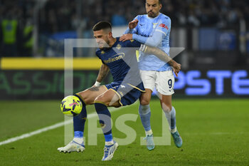 2023-01-29 - Cristiano Biraghi of ACF Fiorentina and Pedro of S.S. LAZIO during the 20th day of the Serie A Championship between S.S. Lazio vs ACF Fiorentina on January 29 2023 at the Stadio Olimpico in Rome, Italy. - SS LAZIO VS ACF FIORENTINA - ITALIAN SERIE A - SOCCER