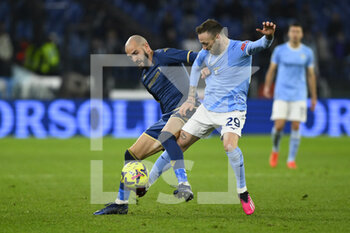 2023-01-29 - Riccardo Saponara of ACF Fiorentina and Manuel Lazzari of S.S. LAZIO during the 20th day of the Serie A Championship between S.S. Lazio vs ACF Fiorentina on January 29 2023 at the Stadio Olimpico in Rome, Italy. - SS LAZIO VS ACF FIORENTINA - ITALIAN SERIE A - SOCCER
