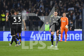 2023-04-08 - Adrien Rabiot of Juventus F.C. celebrates after scoring the 1-1 during the 29th day of the Serie A Championship between S.S. Lazio vs Juventus F.C. on April 8, 2023 at the Stadio Olimpico in Rome, Italy. - SS LAZIO VS JUVENTUS FC - ITALIAN SERIE A - SOCCER