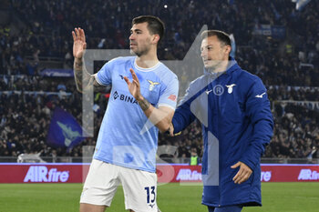 2023-04-08 - Alessio Romagnoli of S.S. LAZIO and Ștefan Radu of S.S. LAZIO during the 29th day of the Serie A Championship between S.S. Lazio vs Juventus F.C. on April 8, 2023 at the Stadio Olimpico in Rome, Italy. - SS LAZIO VS JUVENTUS FC - ITALIAN SERIE A - SOCCER