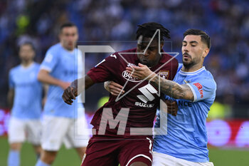 2023-04-22 - Wilfried Singo of Torino F.C. and Mattia Zaccagni of S.S. LAZIO during the 31th day of the Serie A Championship between S.S. Lazio vs Torino F.C. on April 22, 2023 at the Stadio Olimpico in Rome, Italy. - SS LAZIO VS TORINO FC - ITALIAN SERIE A - SOCCER