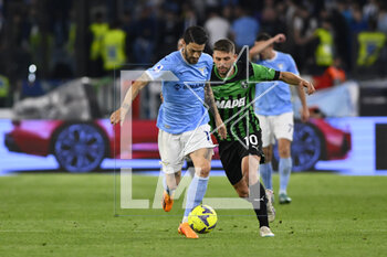 2023-05-03 - Luis Alberto of S.S. LAZIO and Domenico Berardi of U.S. Sassuolo during the 33th day of the Serie A Championship between S.S. Lazio vs U.S. Sassuolo on May 3, 2023 at the Stadio Olimpico in Rome, Italy. - SS LAZIO VS US SASSUOLO - ITALIAN SERIE A - SOCCER