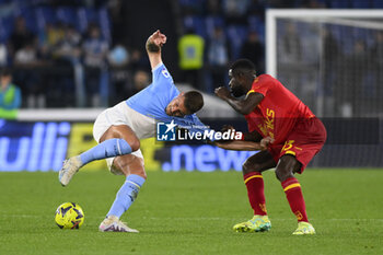 2023-05-12 - Sergej Milinkovic-Savic of S.S. LAZIO and Samuel Umtiti of U.S. Lecce during the 35th day of the Serie A Championship between S.S. Lazio vs U.S. Lecce on May 12, 2023 at the Stadio Olimpico in Rome, Italy. - SS LAZIO VS US LECCE - ITALIAN SERIE A - SOCCER