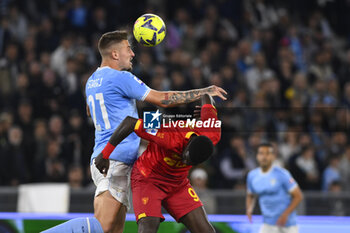 2023-05-12 - Sergej Milinkovic-Savic of S.S. LAZIO and Samuel Umtiti of U.S. Lecce during the 35th day of the Serie A Championship between S.S. Lazio vs U.S. Lecce on May 12, 2023 at the Stadio Olimpico in Rome, Italy. - SS LAZIO VS US LECCE - ITALIAN SERIE A - SOCCER