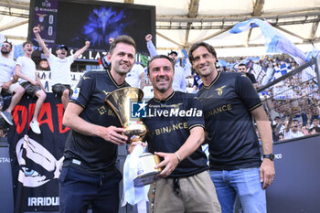 2023-05-28 - Senad Lulic, Cristian Brocchi and Stefano Mauri during the 37th day of the Serie A Championship between S.S. Lazio vs U.S. Cremonese on May 28, 2023 at the Stadio Olimpico in Rome, Italy. - SS LAZIO VS US CREMONESE - ITALIAN SERIE A - SOCCER