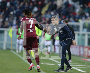 2023-02-05 - Yann Karamoh of Torino FC celebrating with Ivan Juric, Manager of Torino FC after a goal during the Italian serie A, football match between Torino Fc and Udinese Calcio on 05 February 2023 at Stadio Olimpico ‘’Grande Torino’’, Turin, Italy. Photo Ndrerim Kaceli - TORINO FC VS UDINESE CALCIO - ITALIAN SERIE A - SOCCER
