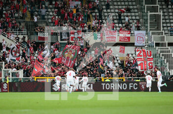 2023-05-07 - Ac Monza player celebrating after a goal during the Italian Serie A, football match between Torino Fc and Ac Monza on 07 of May at Stadio Olimpico Grande Torino, Turin, Italy. Photo Nderim Kaceli - TORINO FC VS AC MONZA - ITALIAN SERIE A - SOCCER