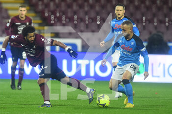 2023-01-21 - Tonny Vilhena of US Salernitana  competes for the ball with Stanislav Lobotka of SSC Napoli   during the Serie A match between US Salernitana 1919 v SSC Napoli at Arechi  Stadium  - US SALERNITANA VS SSN NAPOLI - ITALIAN SERIE A - SOCCER