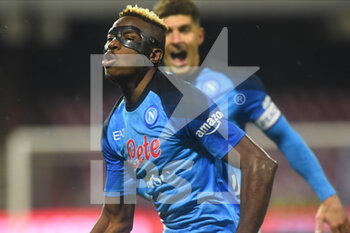 2023-01-21 - Victor Osimhen of SSC Napoli rejoices after the 2-0 goal  during the Serie A match between US Salernitana 1919 v SSC Napoli at Arechi  Stadium  - US SALERNITANA VS SSN NAPOLI - ITALIAN SERIE A - SOCCER