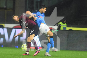 2023-01-21 - Min-Jae Kim of SSC Napoli  competes for the ball with Krzysztof Piatek of US Salernitana   during the Serie A match between US Salernitana 1919 v SSC Napoli at Arechi  Stadium  - US SALERNITANA VS SSN NAPOLI - ITALIAN SERIE A - SOCCER