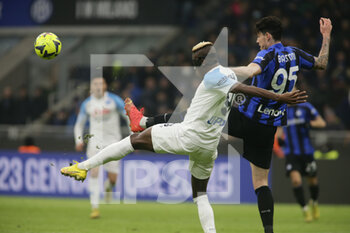 2023-01-04 - Victor Osimhen of SSC Napoli and Alessandro Bastoni of Fc Inter during the Italian Serie A, football match between Fc Inter and Ssc Napoli on Jannuary 04, 2023 at San Siro Stadium, Milan, Italy. Photo Nderim Kaceli - INTER - FC INTERNAZIONALE VS SSC NAPOLI - ITALIAN SERIE A - SOCCER
