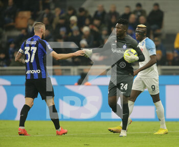 2023-01-04 - Andre Onana of Fc Inter and Milan Skriniar of Fc Inter during the Italian Serie A, football match between Fc Inter and Ssc Napoli on Jannuary 04, 2023 at San Siro Stadium, Milan, Italy. Photo Nderim Kaceli - INTER - FC INTERNAZIONALE VS SSC NAPOLI - ITALIAN SERIE A - SOCCER