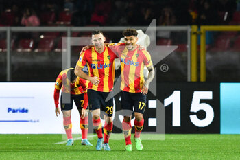 2023-01-14 - Alexis Blin, midfielder of Lecce, celebrating during the Italian championship Serie A football match between US Lecce and AC Milan on January 14, 2023 at Via del Mare stadium in Lecce, Italy - FOOTBALL - ITALIAN CHAMP - LECCE V AC MILAN - ITALIAN SERIE A - SOCCER
