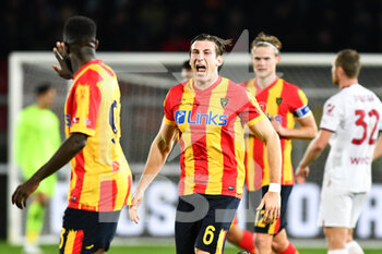 2023-01-14 - Federico Baschirotto, defender of Lecce, celebrates for 2-0 during the Italian championship Serie A football match between US Lecce and AC Milan on January 14, 2023 at Via del Mare stadium in Lecce, Italy - FOOTBALL - ITALIAN CHAMP - LECCE V AC MILAN - ITALIAN SERIE A - SOCCER