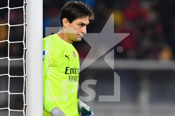 2023-01-14 - Ciprian Tatarusanu, goalkeeper of Milan, during the Italian championship Serie A football match between US Lecce and AC Milan on January 14, 2023 at Via del Mare stadium in Lecce, Italy - FOOTBALL - ITALIAN CHAMP - LECCE V AC MILAN - ITALIAN SERIE A - SOCCER