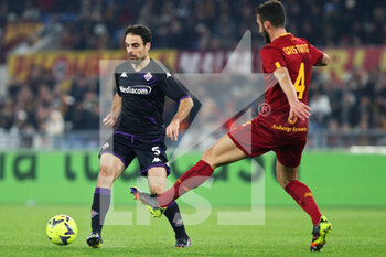 2023-01-15 - Giacomo Bonaventura of Fiorentina in action during the Italian championship Serie A football match between AS Roma and ACF Fiorentina on January 15, 2023 at Stadio Olimpico in Rome, Italy - FOOTBALL - ITALIAN CHAMP - AS ROMA V FIORENTINA - ITALIAN SERIE A - SOCCER