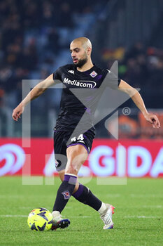 2023-01-15 - Sofyan Amrabat of Fiorentina in action during the Italian championship Serie A football match between AS Roma and ACF Fiorentina on January 15, 2023 at Stadio Olimpico in Rome, Italy - FOOTBALL - ITALIAN CHAMP - AS ROMA V FIORENTINA - ITALIAN SERIE A - SOCCER