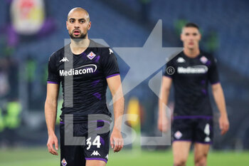 2023-01-15 - Sofyan Amrabat of Fiorentina looks on during the Italian championship Serie A football match between AS Roma and ACF Fiorentina on January 15, 2023 at Stadio Olimpico in Rome, Italy - FOOTBALL - ITALIAN CHAMP - AS ROMA V FIORENTINA - ITALIAN SERIE A - SOCCER