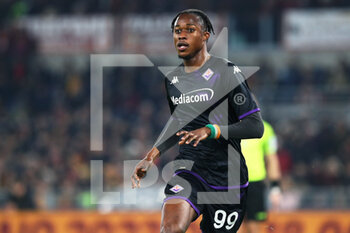 2023-01-15 - Christian Kouame' of Fiorentina in action during the Italian championship Serie A football match between AS Roma and ACF Fiorentina on January 15, 2023 at Stadio Olimpico in Rome, Italy - FOOTBALL - ITALIAN CHAMP - AS ROMA V FIORENTINA - ITALIAN SERIE A - SOCCER