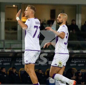 2023-02-27 - Fiorentina Antonin Barak Celebrate with Amrabat Sofyan - HELLAS VERONA FC VS ACF FIORENTINA - ITALIAN SERIE A - SOCCER