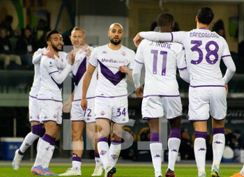 2023-02-27 - Fiorentina Antonin Barak Celebrate his goal with Nicolas Gonzalez, Amrabat Sofyan, Jonathan Ikone and Mandragora Rolando - HELLAS VERONA FC VS ACF FIORENTINA - ITALIAN SERIE A - SOCCER