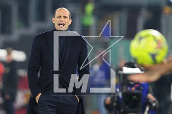 2023-03-05 - Massimiliano Allegri head coach of Juventus reacts during the Italian championship Serie A football match between AS Roma and Juventus FC on March 5, 2023 at Stadio Olimpico in Rome, Italy - FOOTBALL - ITALIAN CHAMP - ROMA V JUVENTUS - ITALIAN SERIE A - SOCCER
