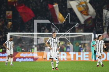 05/03/2023 - Angel Di Maria of Juventus reacts after Gianluca Mancini's 1-0 goal during the Italian championship Serie A football match between AS Roma and Juventus FC on March 5, 2023 at Stadio Olimpico in Rome, Italy - FOOTBALL - ITALIAN CHAMP - ROMA V JUVENTUS - SERIE A - CALCIO
