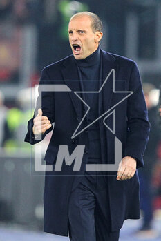 2023-03-05 - Massimiliano Allegri head coach of Juventus reacts during the Italian championship Serie A football match between AS Roma and Juventus FC on March 5, 2023 at Stadio Olimpico in Rome, Italy - FOOTBALL - ITALIAN CHAMP - ROMA V JUVENTUS - ITALIAN SERIE A - SOCCER