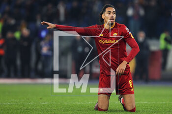 05/03/2023 - Chris Smalling of Roma gestures during the Italian championship Serie A football match between AS Roma and Juventus FC on March 5, 2023 at Stadio Olimpico in Rome, Italy - FOOTBALL - ITALIAN CHAMP - ROMA V JUVENTUS - SERIE A - CALCIO