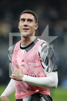 2023-03-19 - Dusan Vlahovic of Juventus warming up during the Italian Serie A football match between Fc Internazionale and Juventus Fc, on 19 March 2023 at Stadio Giuseppe Meazza, San Siro, Milan, Italy. Photo Nderim Kaceli - INTER - FC INTERNAZIONALE VS JUVENTUS FC - ITALIAN SERIE A - SOCCER