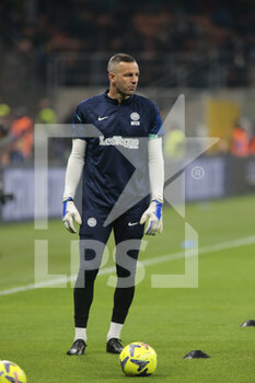 2023-03-19 - Samir Handanovic of FC Internazionale warming up during the Italian Serie A football match between Fc Internazionale and Juventus Fc, on 19 March 2023 at Stadio Giuseppe Meazza, San Siro, Milan, Italy. Photo Nderim Kaceli - INTER - FC INTERNAZIONALE VS JUVENTUS FC - ITALIAN SERIE A - SOCCER
