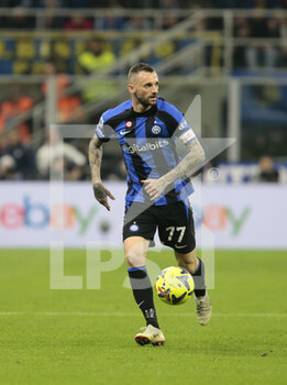 2023-03-19 - Marcelo Brozovic of FC Internazionale during the Italian Serie A football match between Fc Internazionale and Juventus Fc, on 19 March 2023 at Stadio Giuseppe Meazza, San Siro, Milan, Italy. Photo Nderim Kaceli - INTER - FC INTERNAZIONALE VS JUVENTUS FC - ITALIAN SERIE A - SOCCER