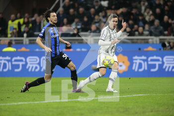 2023-03-19 - Federico Chiesa of Juventus during the Italian Serie A football match between Fc Internazionale and Juventus Fc, on 19 March 2023 at Stadio Giuseppe Meazza, San Siro, Milan, Italy. Photo Nderim Kaceli - INTER - FC INTERNAZIONALE VS JUVENTUS FC - ITALIAN SERIE A - SOCCER
