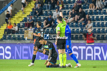 2023-06-03 - Referee Mr. Luca Massimi showes yellow card to Lazio's Matias Vecino - EMPOLI FC VS SS LAZIO - ITALIAN SERIE A - SOCCER