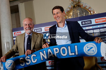 2023-06-19 - Rudy Garcia, Aurelio De Laurentiis owner of SSC Napoli - PRESENTATION OF THE NEW NAPOLI COACH RUDY GARCIA - ITALIAN SERIE A - SOCCER