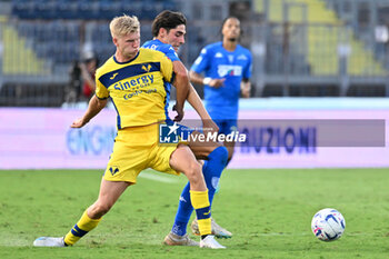 2023-08-19 - Hellas Verona FC's Scottish defender Josh Doig against Empoli FC's Matteo Italian forward Cancellieri - EMPOLI FC VS HELLAS VERONA FC - ITALIAN SERIE A - SOCCER