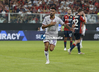 2023-08-19 - Nicolas Gonzalez of Acf Fiorentina celebrating after a goal during the Italian Serie A, football match between Genoa Cfc and Acf Fiorentina on 19 August 2023 at Luigi Ferraris stadium, Genova Italy. Photo Nderim KACELI - GENOA CFC VS ACF FIORENTINA - ITALIAN SERIE A - SOCCER